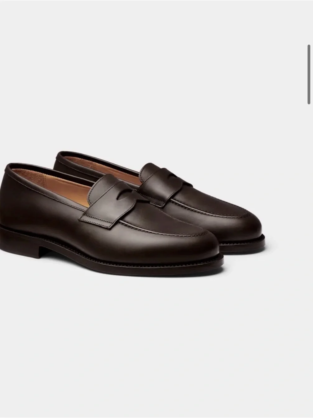 Men's Dark Brown Leather Penny Loafers